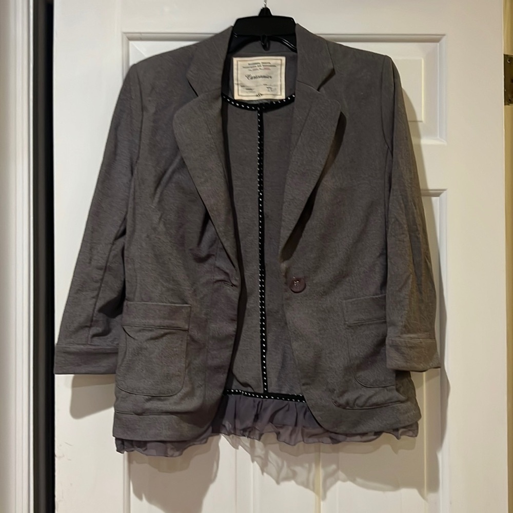 Cartonnier Anthropologie blazer 3/4 sleeve shoulder pads vintage Y2K